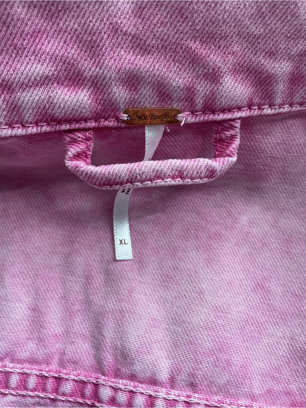 Free People Pink Washed Denim Jacket - Picture 11 of 12
